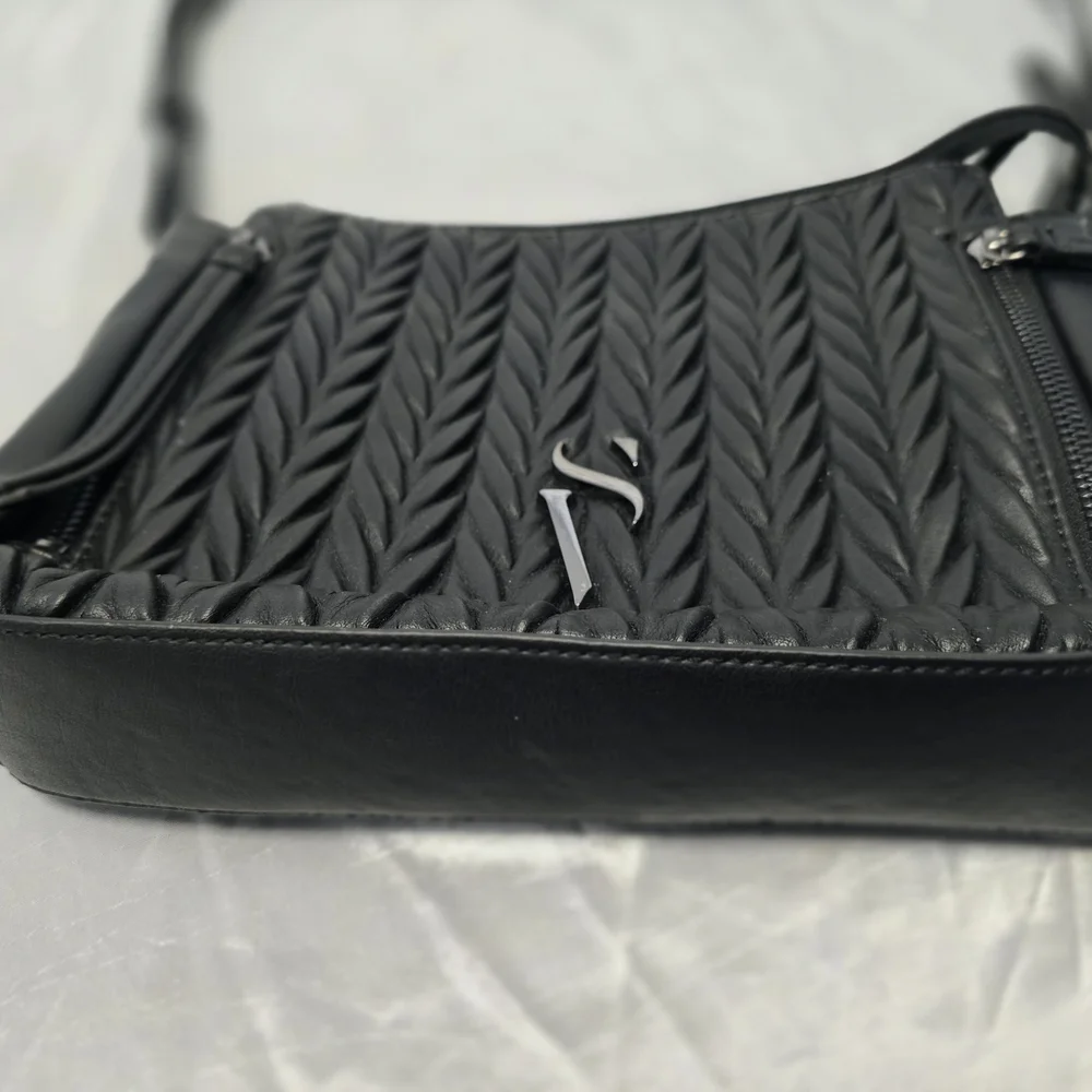 Simply Vera Vera Wang Black Textured Crossbody Bag - Picture 3 of 16